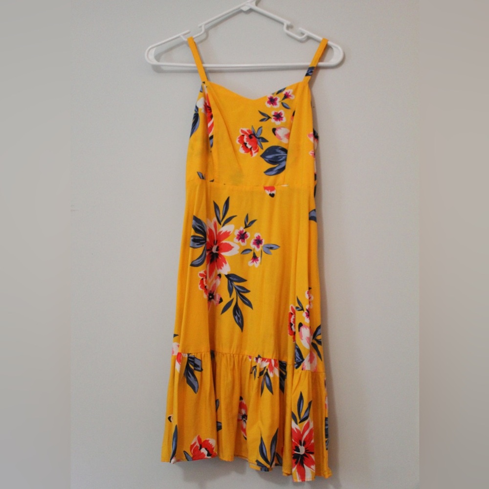 Yellow floral summer dress